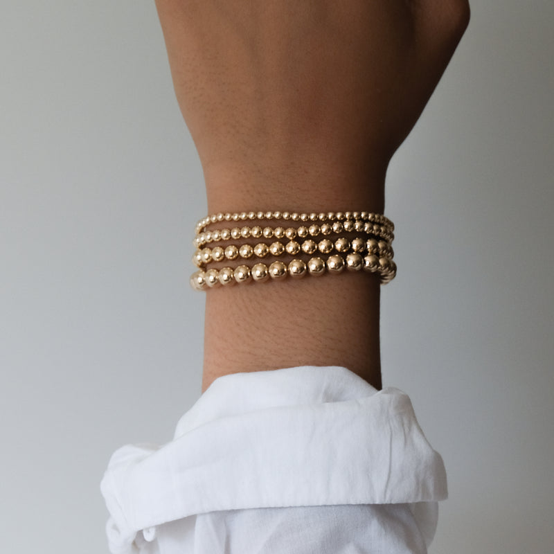 Gold Bead Bracelet 14k