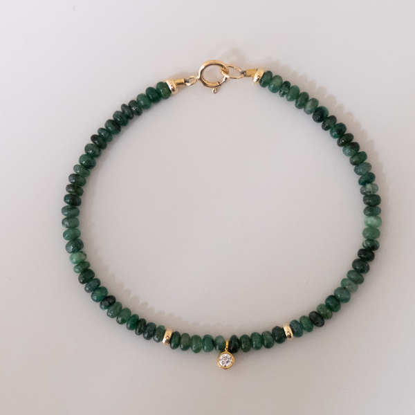 14k gold Emerald bracelet – Vivien Frank Designs