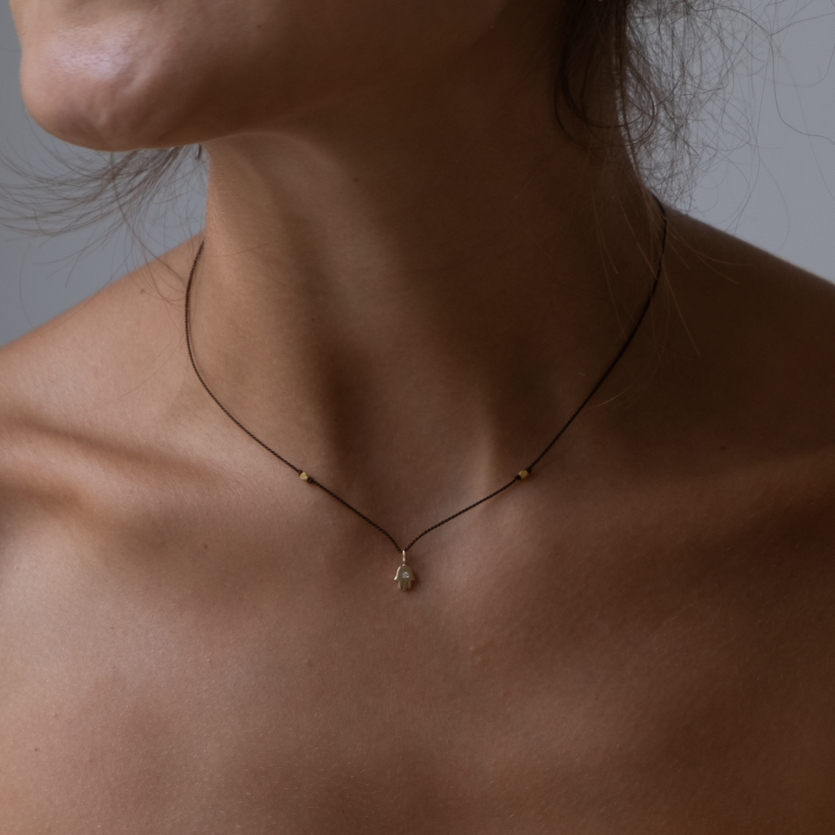 Hamsa Silk Cord Necklace