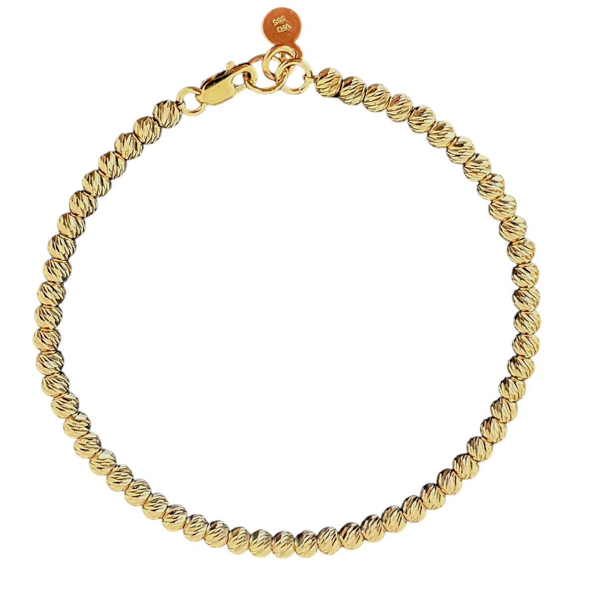 14k Gold Diamond cut Bead Bracelet