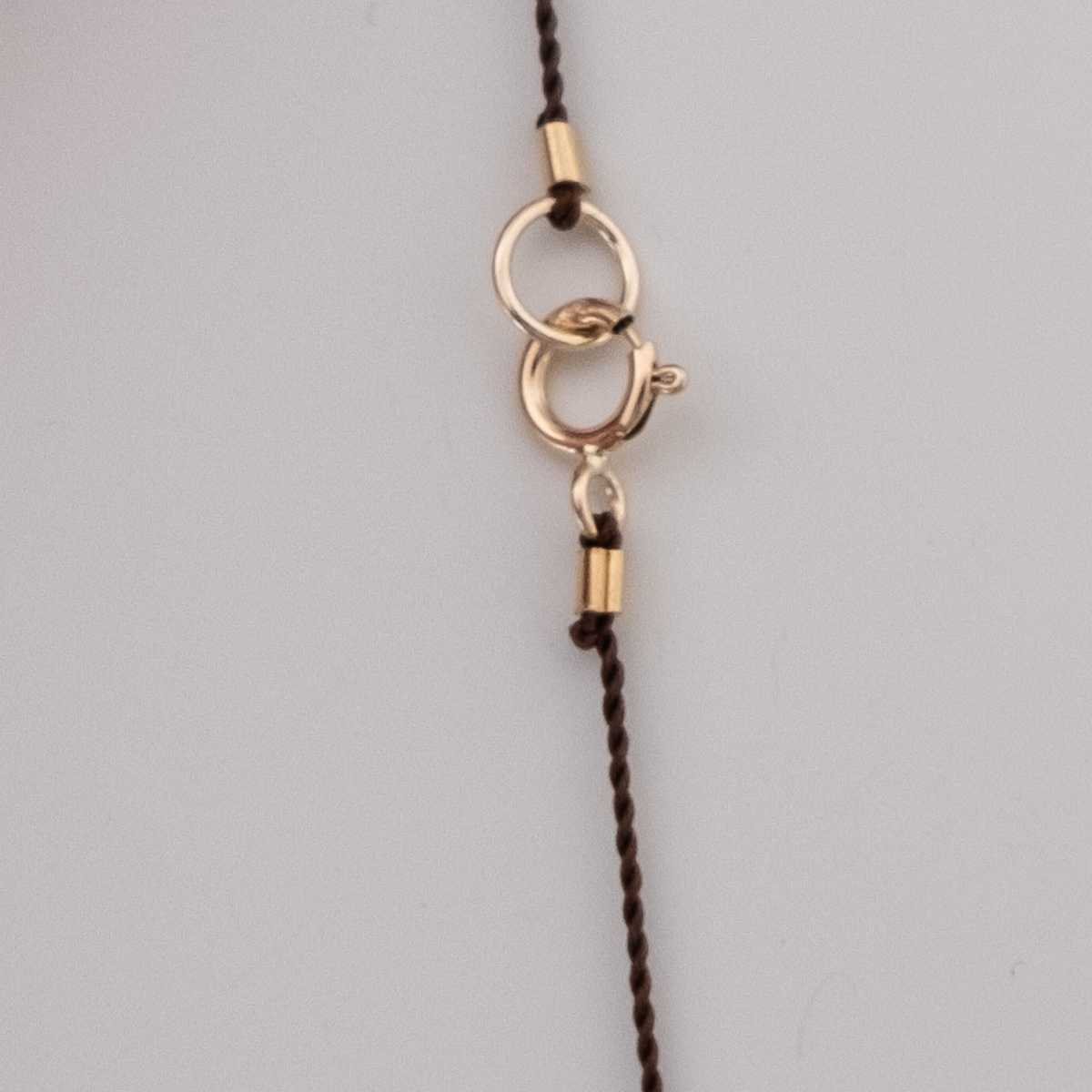 14k gold Heart with diamond Charm necklace on silk