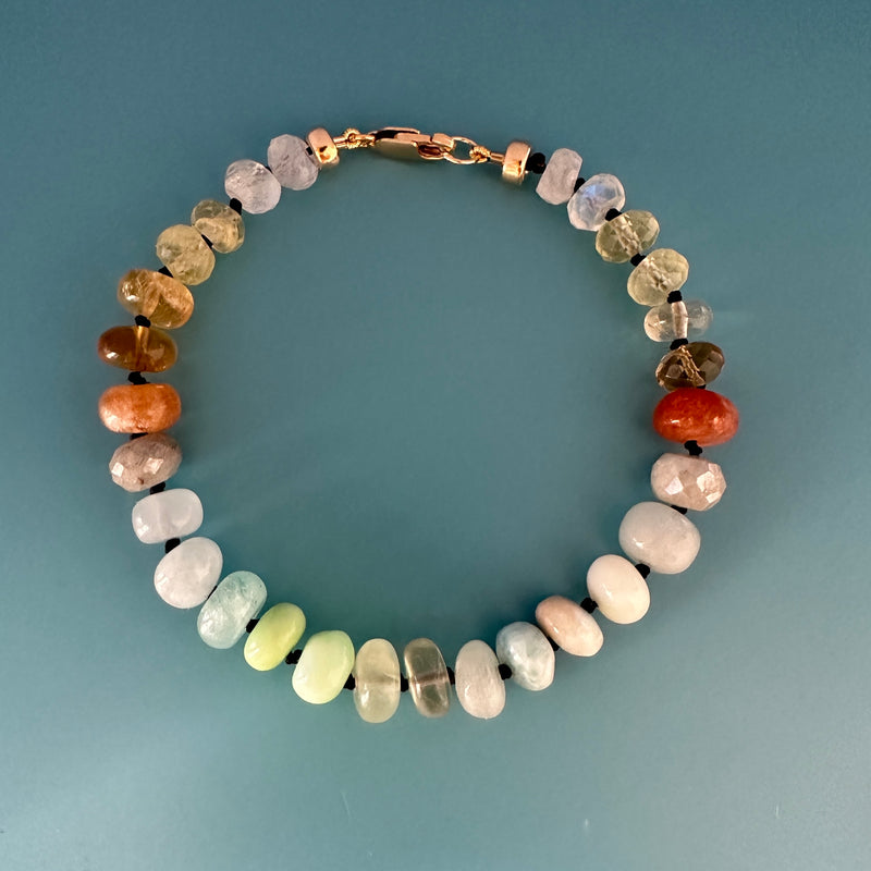 Natural Rainbow knotted bracelet