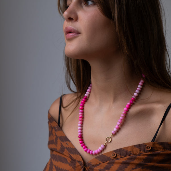 Pink Opal ombré necklace by Vivien Frank Jewelry