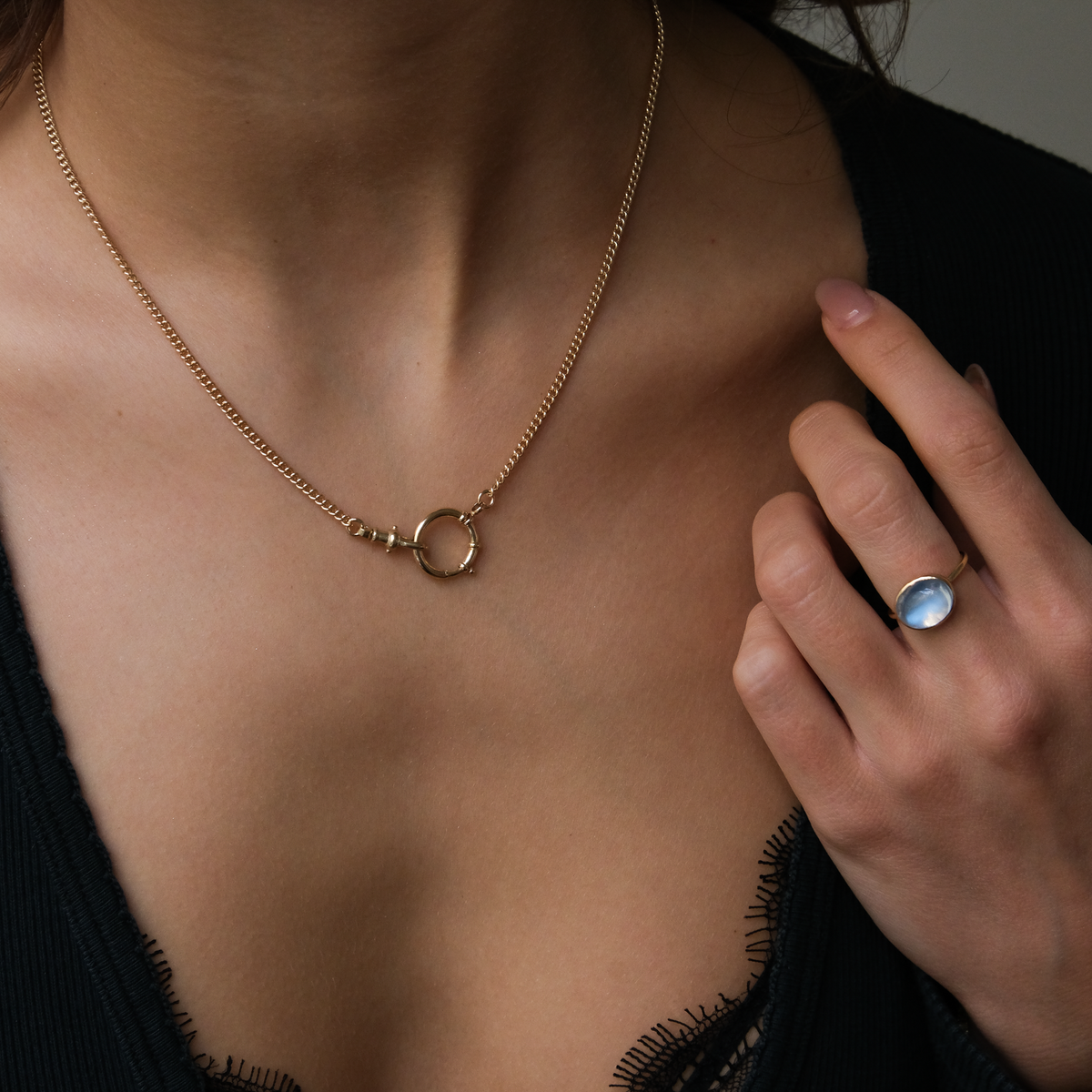 14k solid gold watch chain Necklace