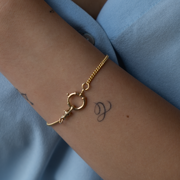 14k solid gold watch chain bracelet – Vivien Frank Designs 14k solid gold watch chain bracelet – Vivien Frank Designs