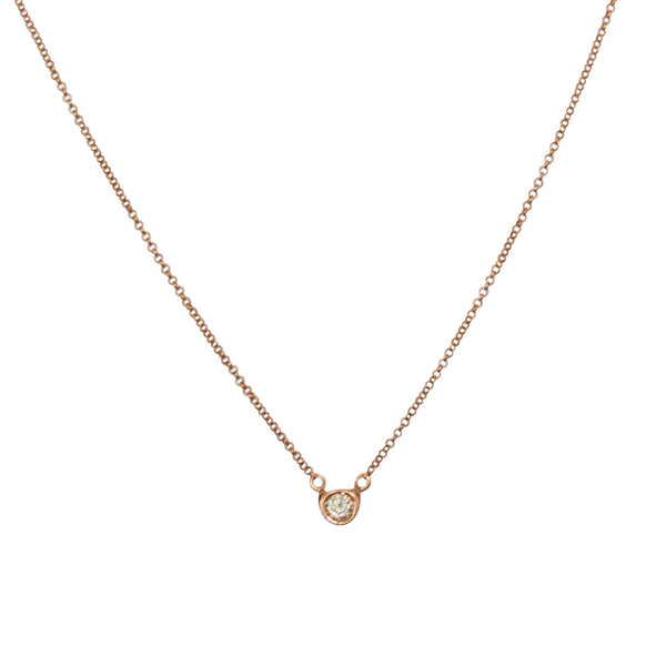 Rose gold sales solitaire necklace