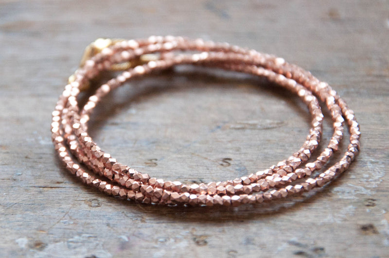 24k Rose Gold vermeil wrap bracelet - Vivien Frank Designs