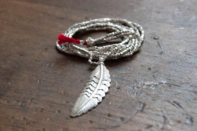 Faceted nugget feather necklace - Vivien Frank Designs