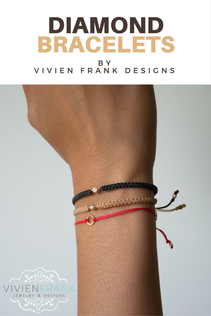 Diamond Friendship Bracelet in 14k solid gold - Vivien Frank Designs