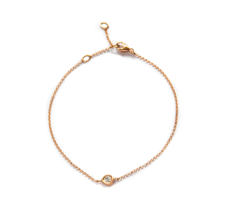 Diamond Solitaire Bracelet in 18k solid gold - Vivien Frank Designs