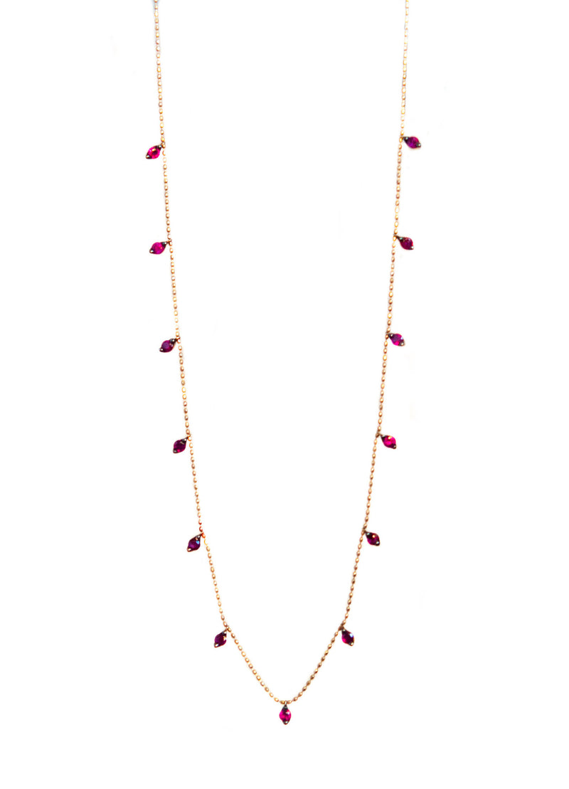 Ruby Droplet necklace in 18k rose gold - Vivien Frank Designs