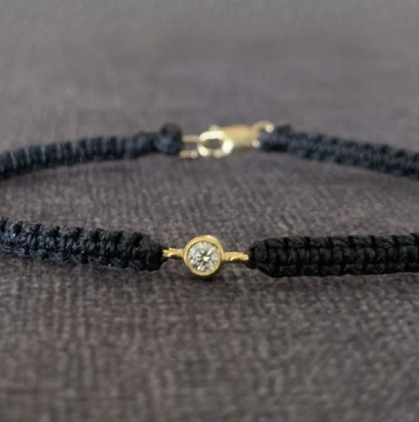 Diamond cord bracelet with clasp