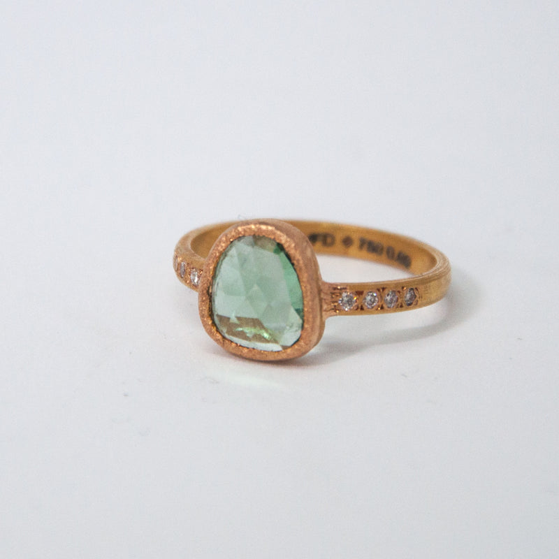 Stella Ring with green tourmaline - Vivien Frank Designs