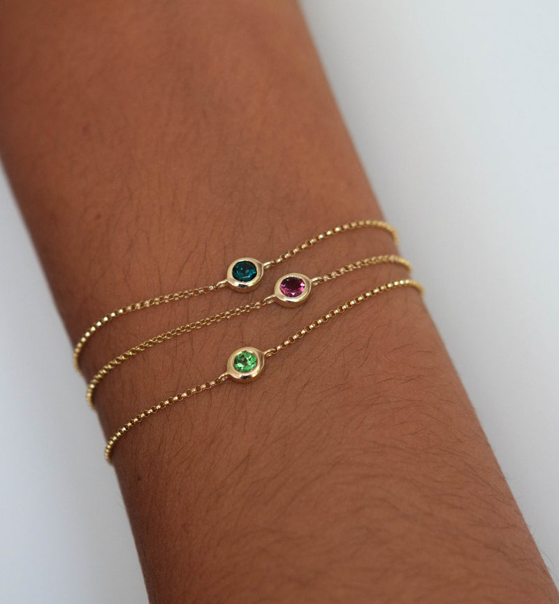 14k gold gemstone bracelets - Vivien Frank Designs