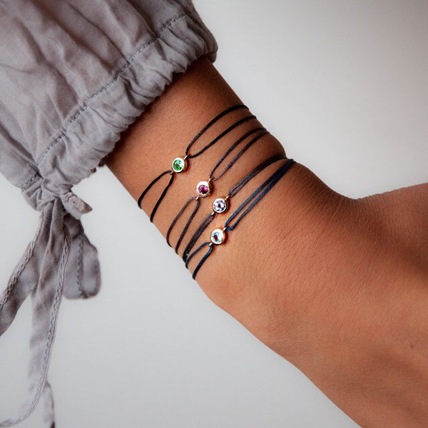 Gemstone bezel Bracelets - Vivien Frank Designs