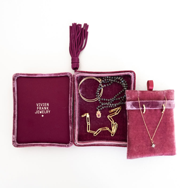 Velvet jewelry box Tassel - Velvet Jewelry case