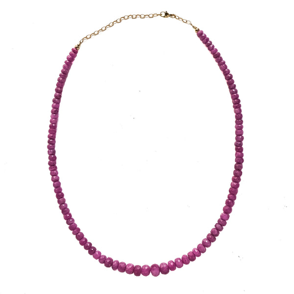 18k gold Pink Sapphire necklace