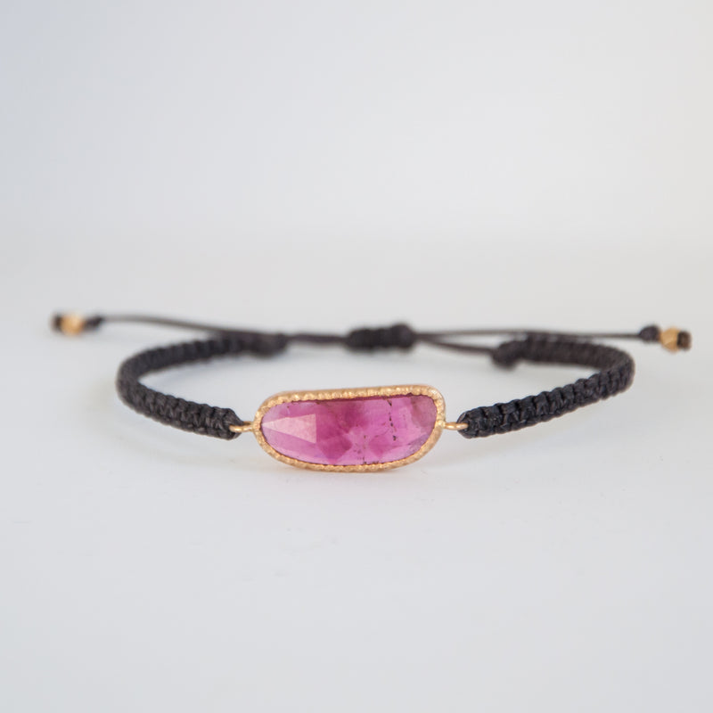 14k Gold Pink Tourmaline Bracelet - Vivien Frank Designs