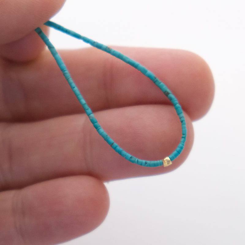 Turquoise delicate 14k gold necklace