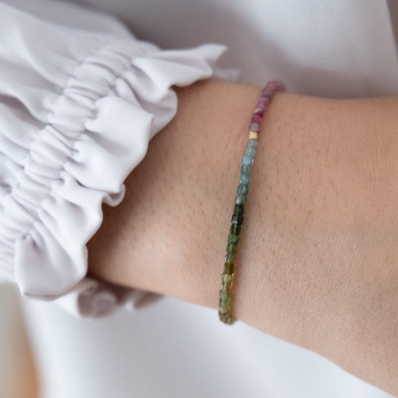 Tourmaline beaded Bracelet 14k gold