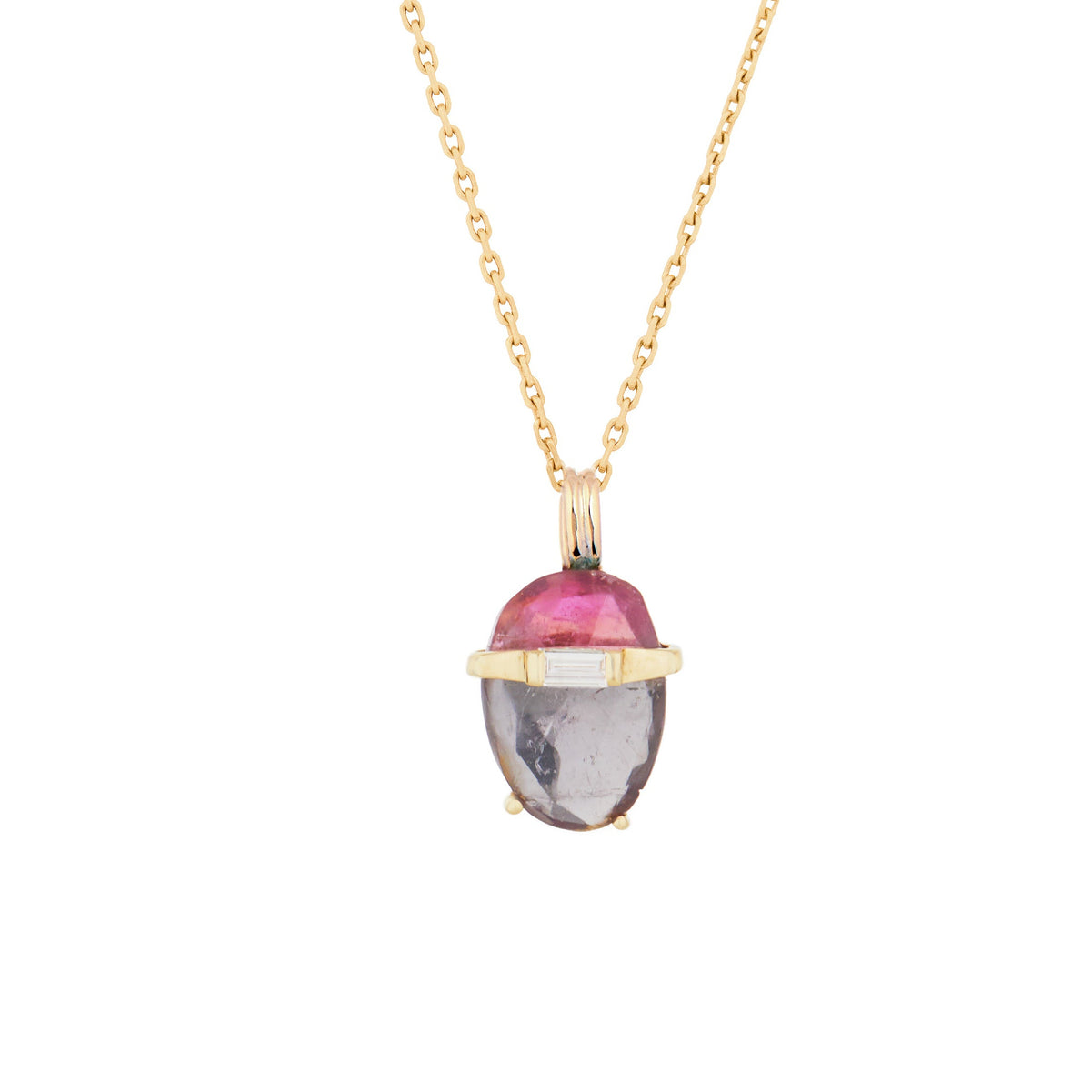 tourmaline necklace diamond baquette