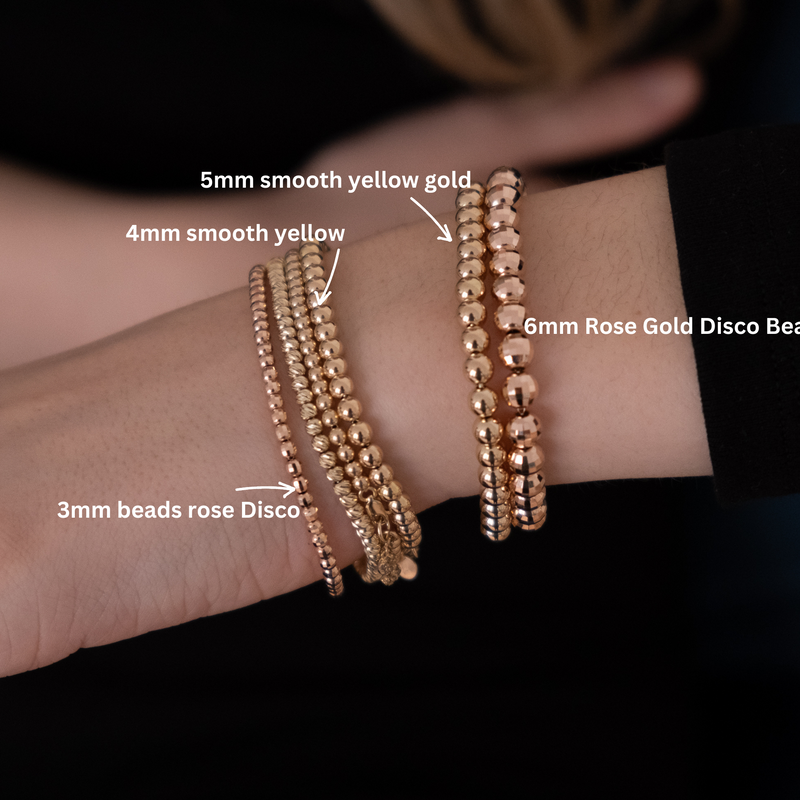 Gold Bead Bracelet 14k