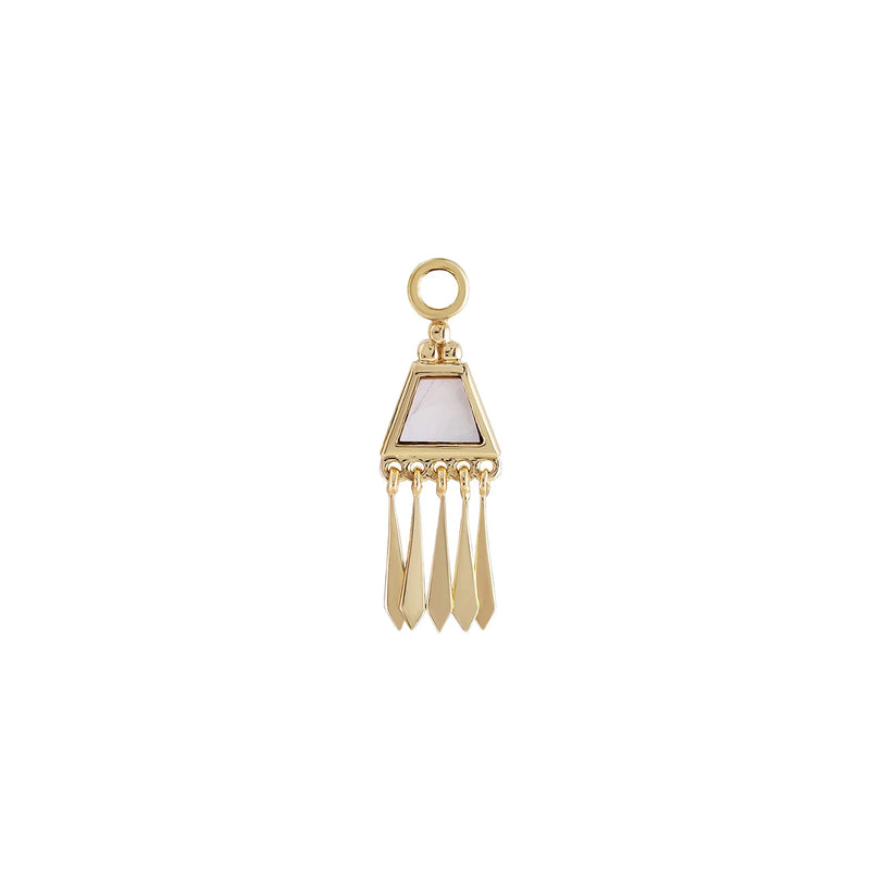 Tassel charm Plaques with 5 tassels in 9k gold