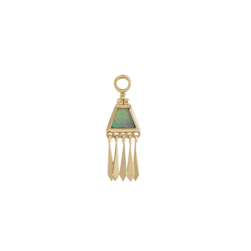 Tassel charm Plaques with 5 tassels in 9k gold