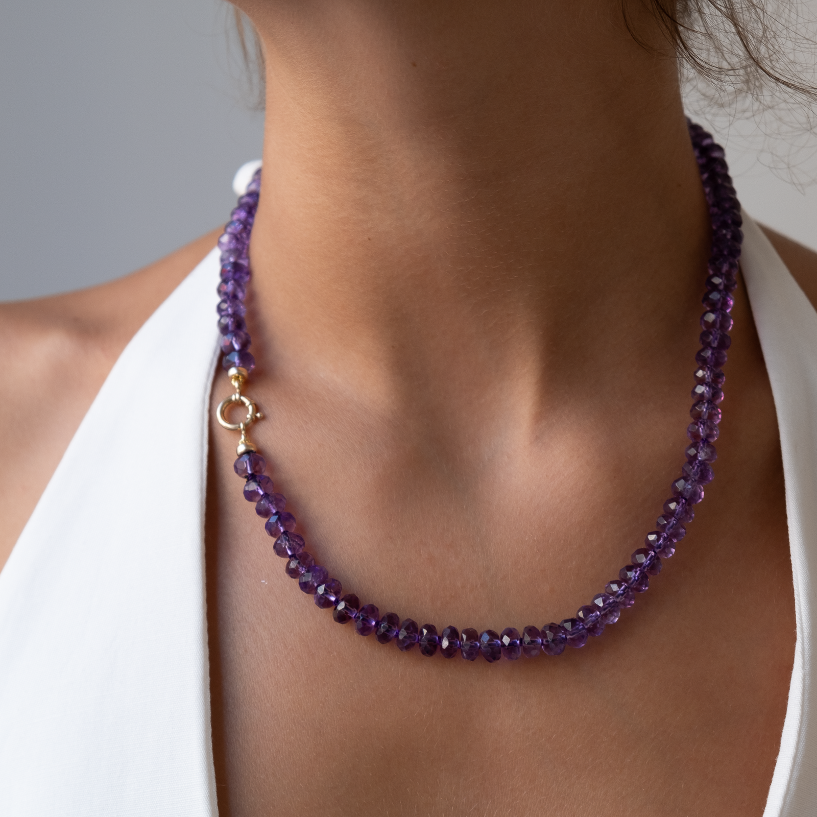 14k knotted Amethyst necklace – Vivien Frank Designs