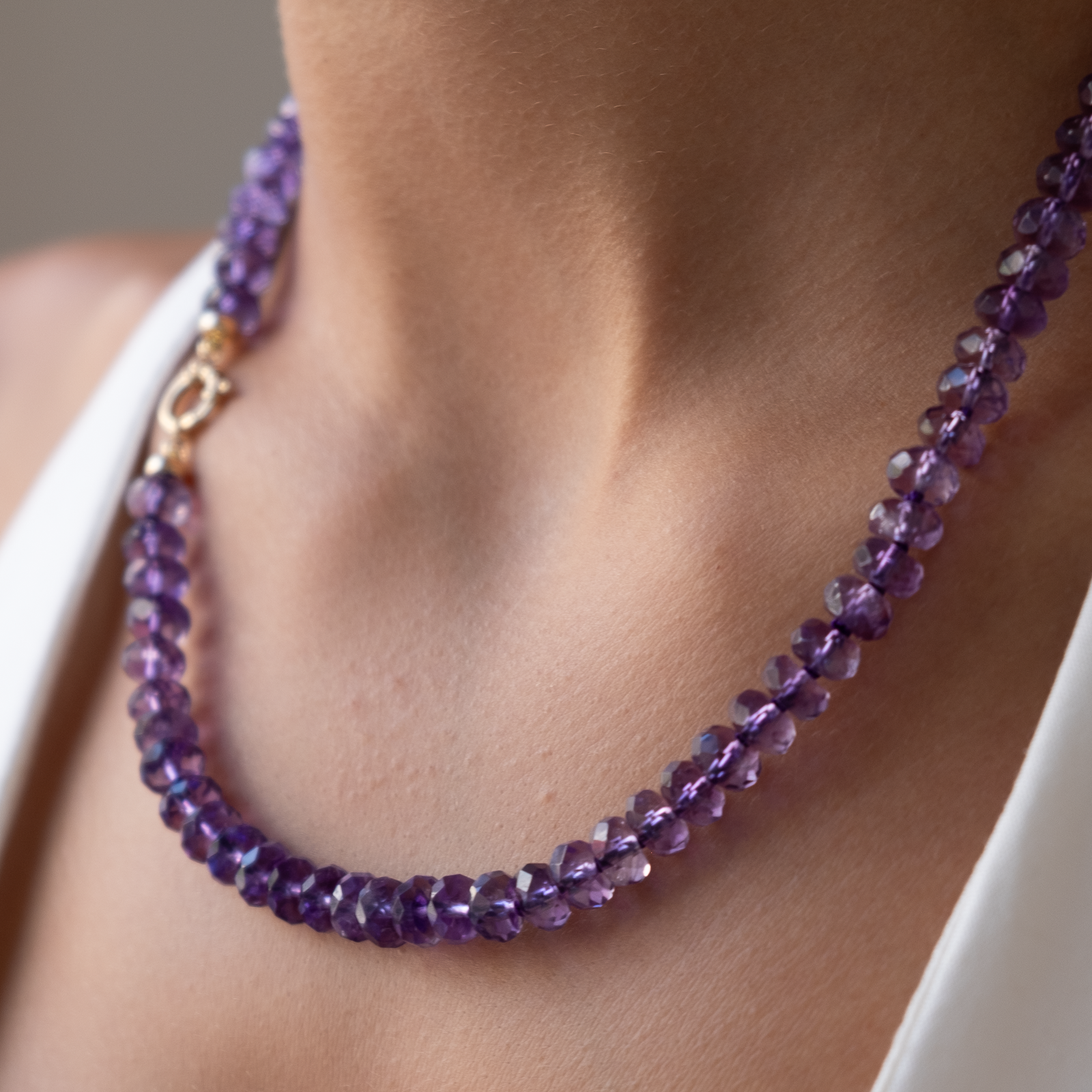 14k knotted Amethyst necklace – Vivien Frank Designs