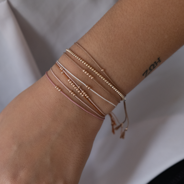 14k Rose Gold Silk bead bracelet