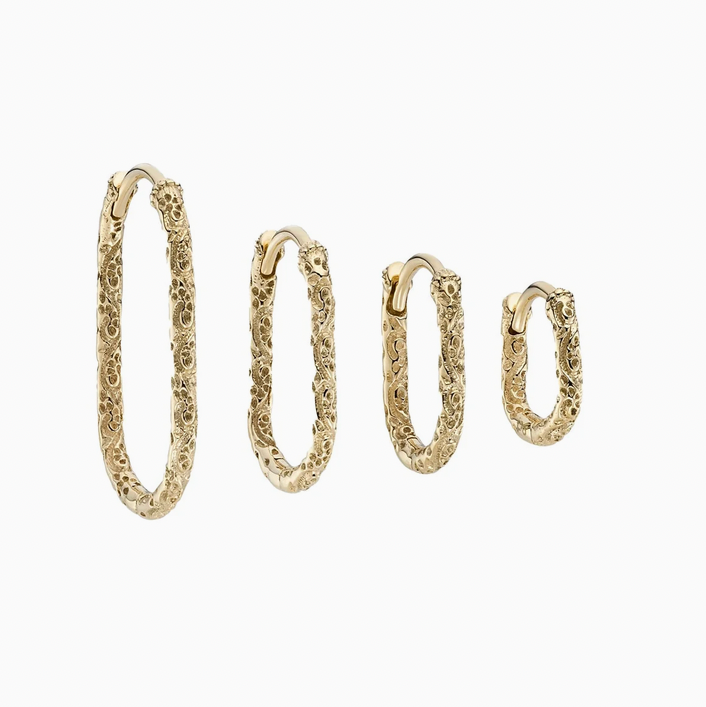 Dala Engraved Oval Clicker Hoop