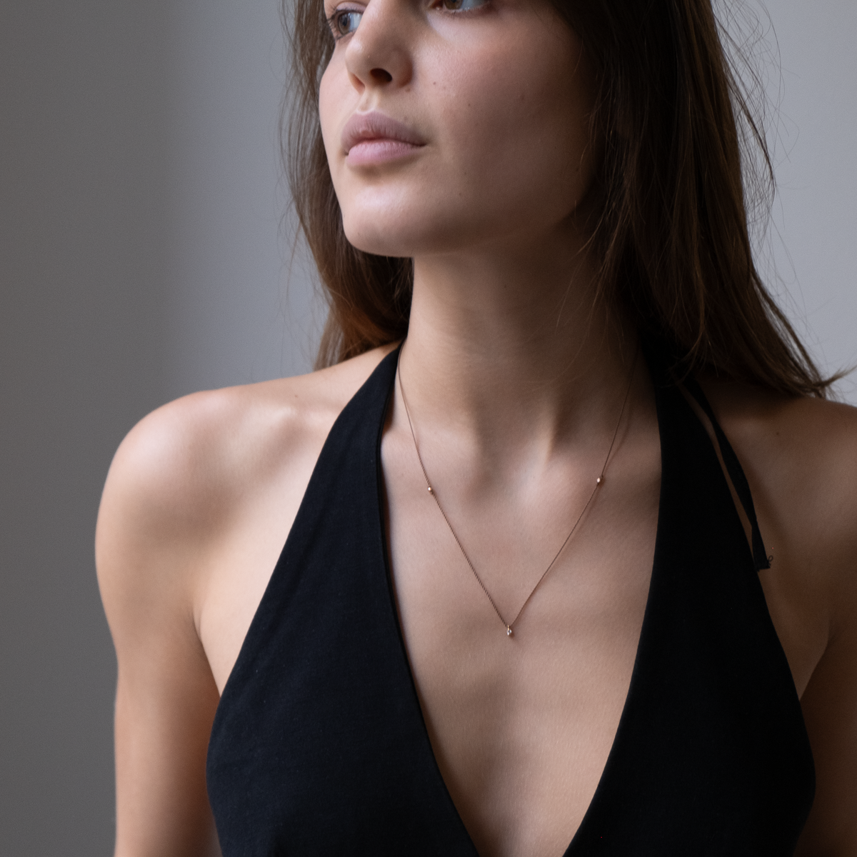 14k gold Silk Diamond necklace