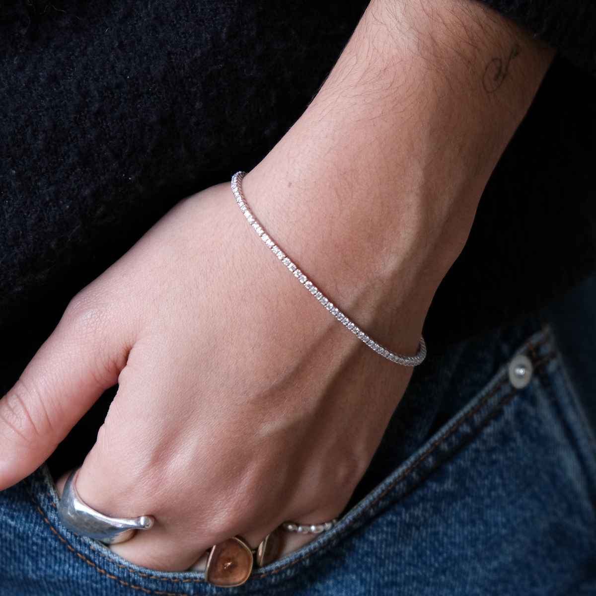 18K Yellow Gold Diamond Tennis Bracelet