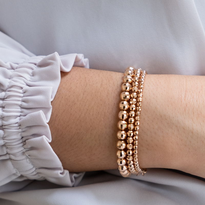 Beaded Stacking Bracelet 14k Gold Fill Stretch Bracelet 3mm and 4mm Custom  Stack Silver Ball Bracelet Stackable Bead Bracelets - Etsy