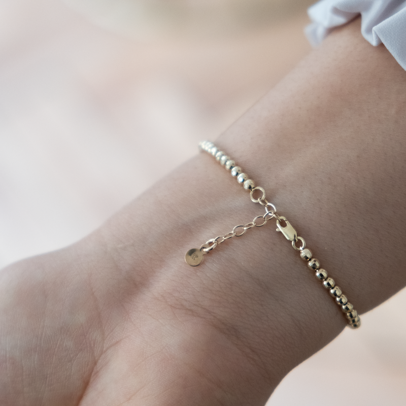 Gold Bead Bracelet 14k