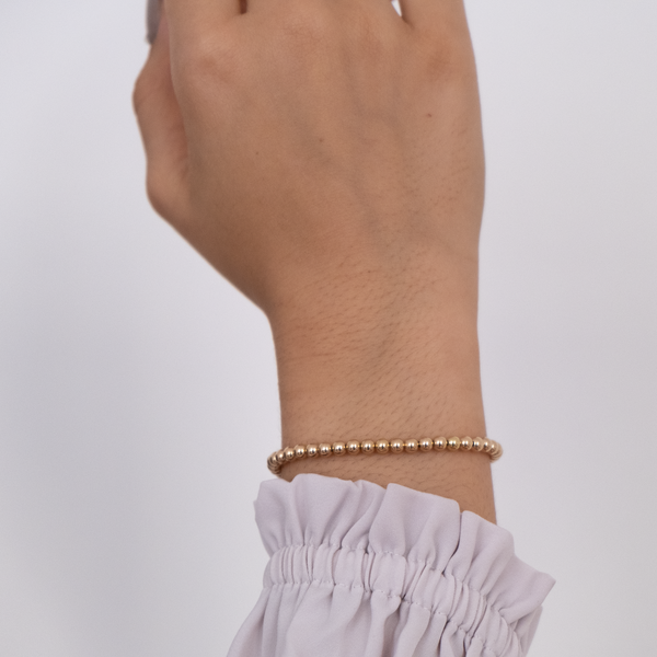 Gold Bead Bracelet 14k