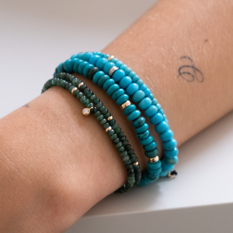 14k gold Emerald bracelet