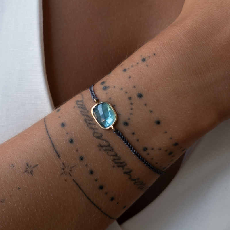 14k gold Tourmaline Blue Tourmaline bracelet 2.34ctw
