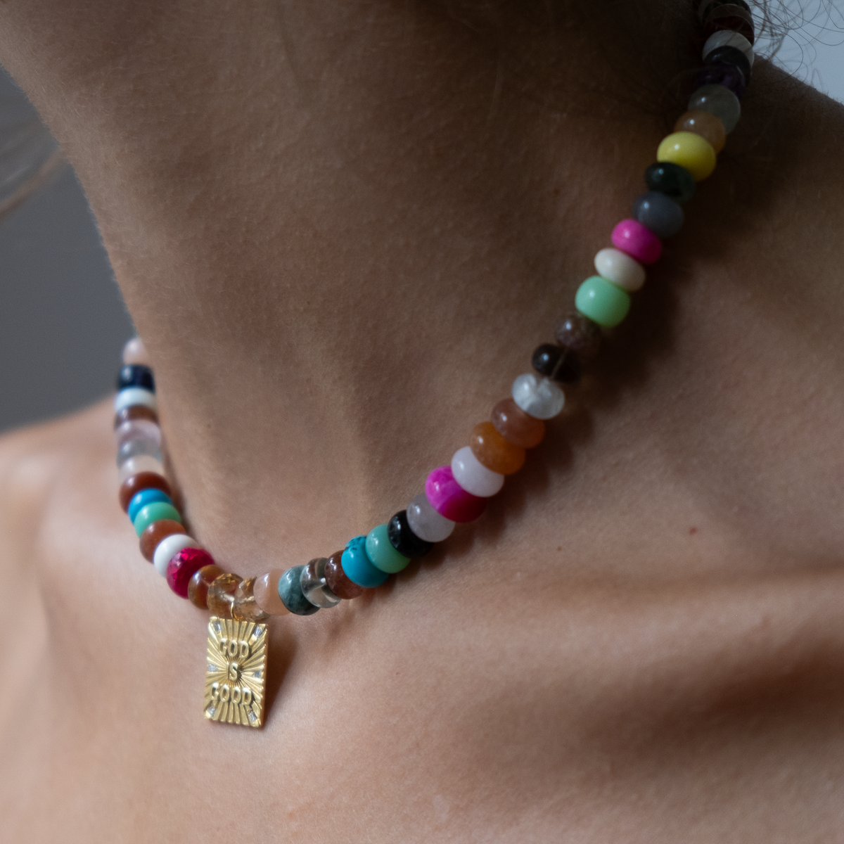 Multi Gemstone Choker Necklace - God is Good