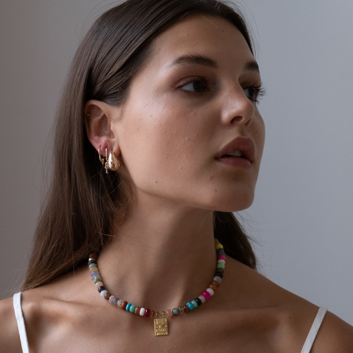 Multi Gemstone Choker Necklace - God is Good