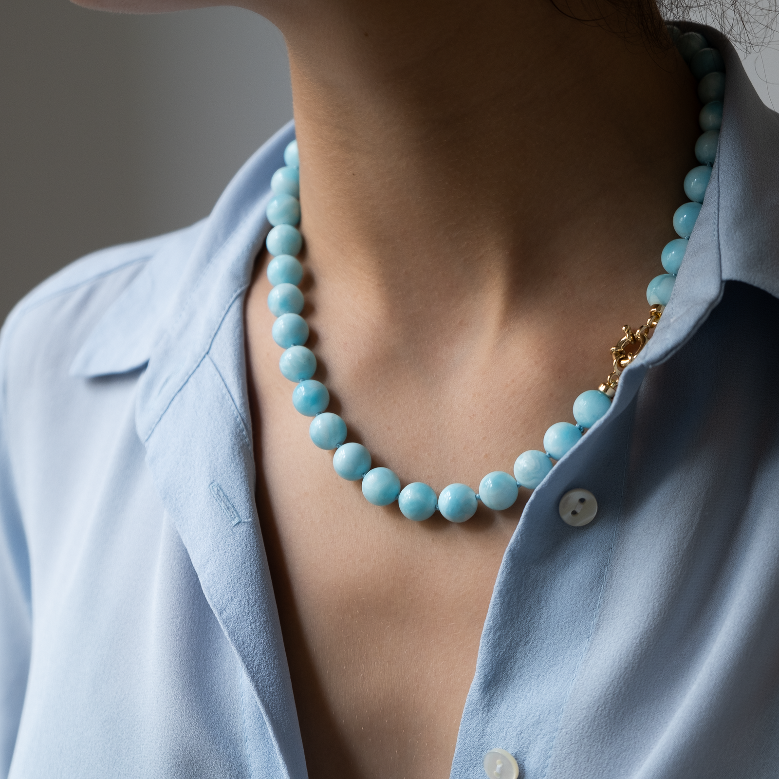 Knotted Hemimorphite necklace – Vivien Frank Designs