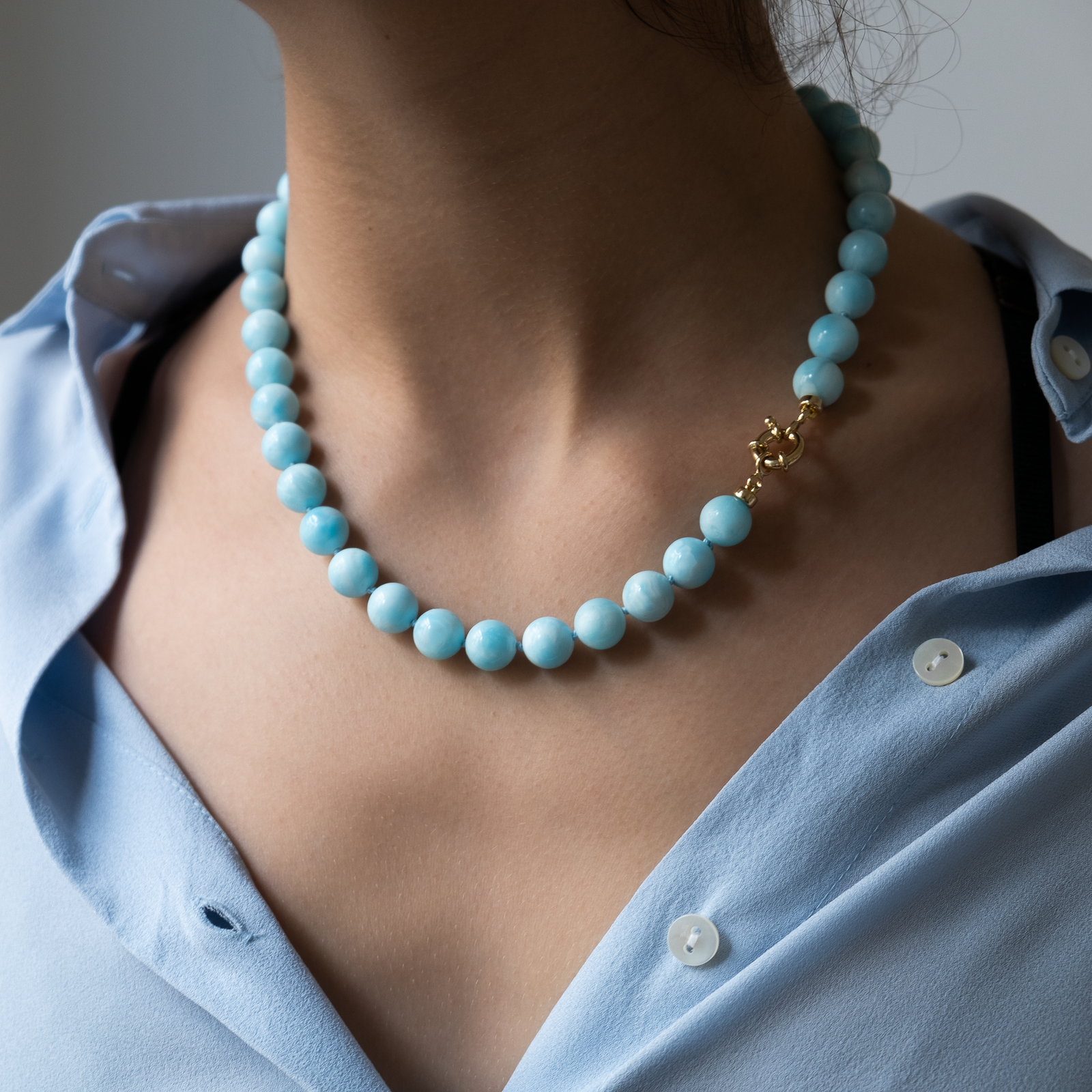 Knotted Hemimorphite necklace – Vivien Frank Designs
