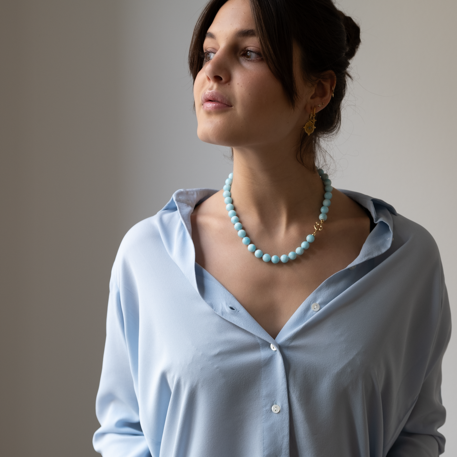 Knotted Hemimorphite necklace – Vivien Frank Designs
