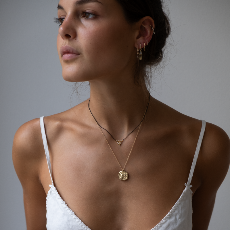 14k Gold Triangle Diamond necklace