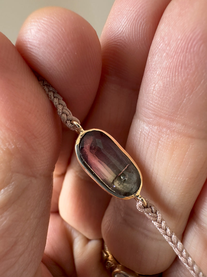 Bi-Colored Tourmaline Bracelet 14k Gold