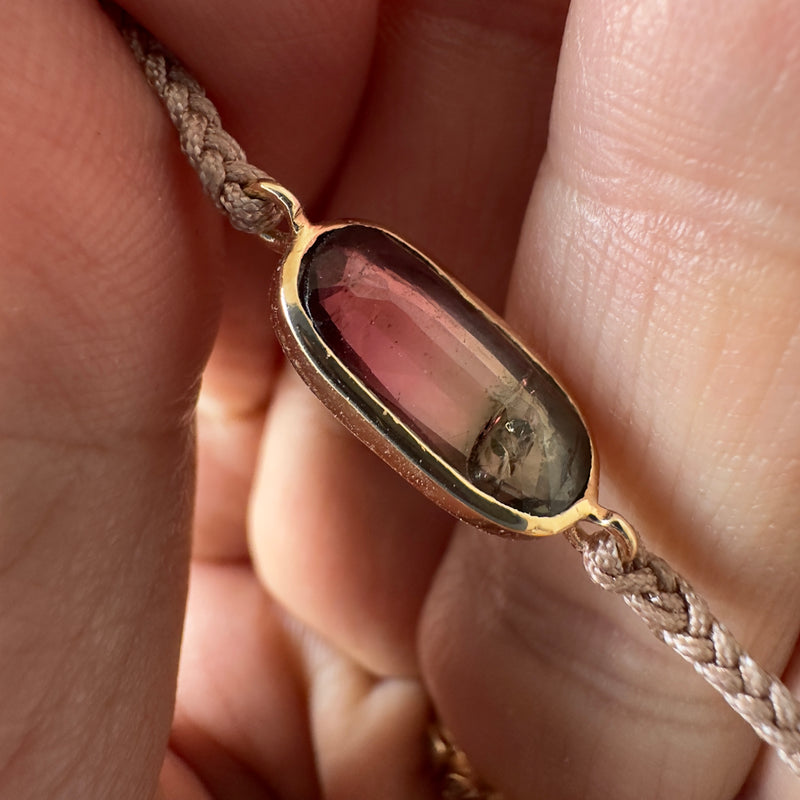 Bi-Colored Tourmaline Bracelet 14k Gold