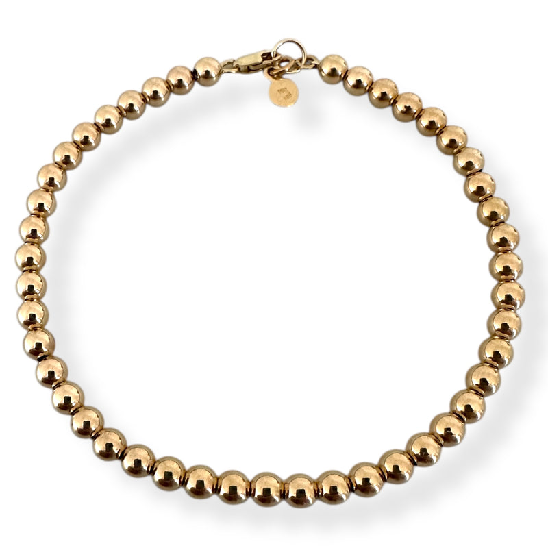 Gold bead bracelet