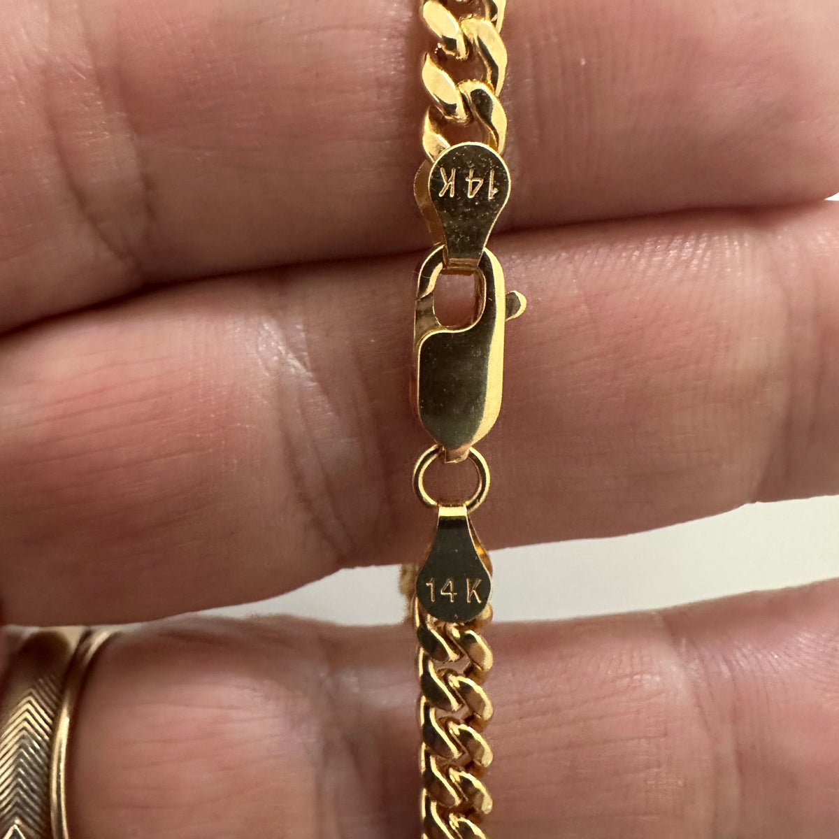 14k Gold Cuban Curb Chain Bracelet