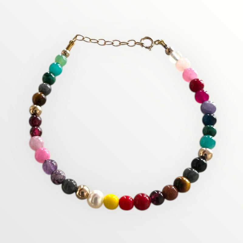 Rainbow Gemstone Bracelet 14k
